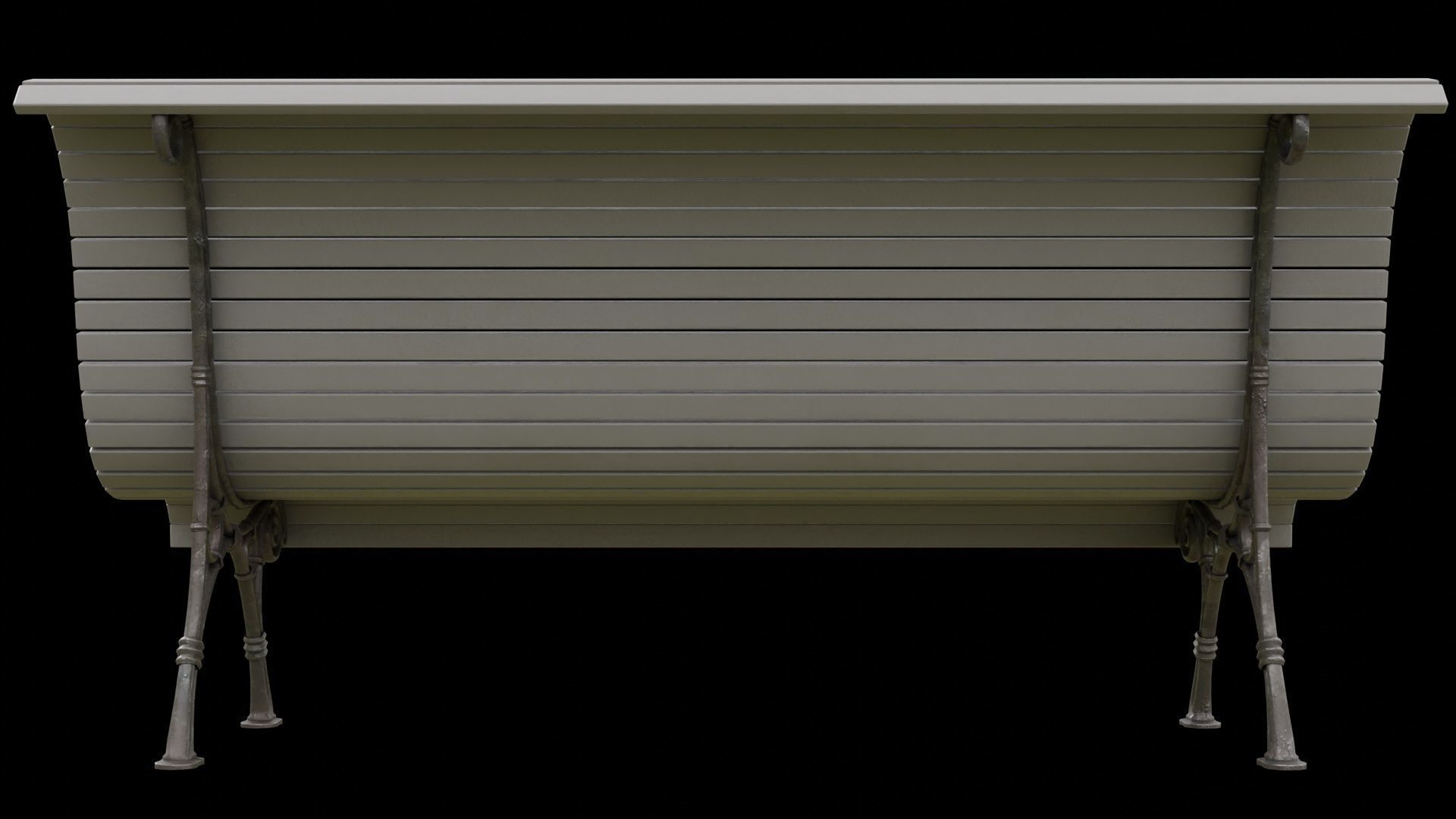 park bench 2k PBR low-poly Low-poly 3D model_6