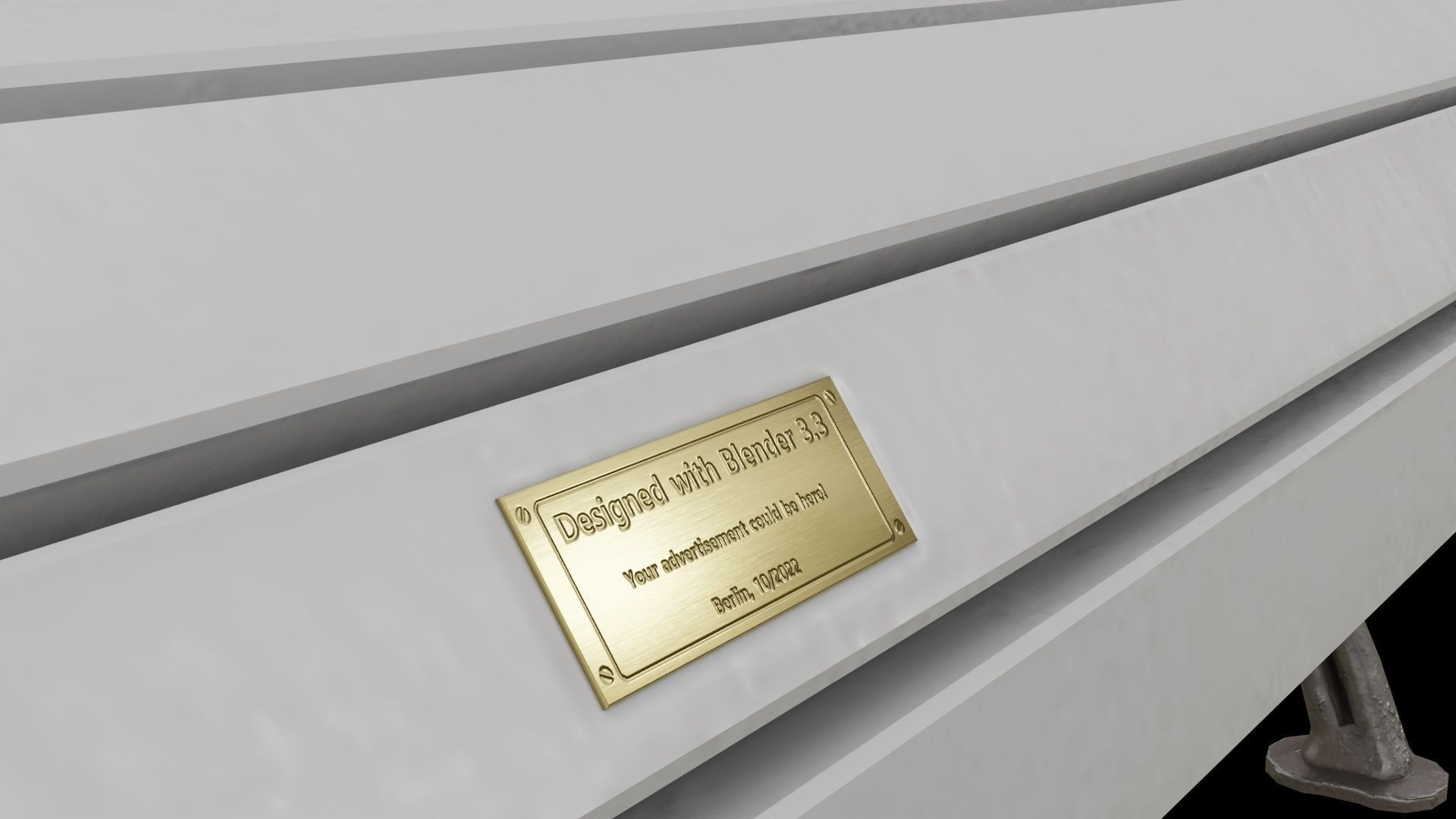 park bench 2k PBR low-poly Low-poly 3D model_5