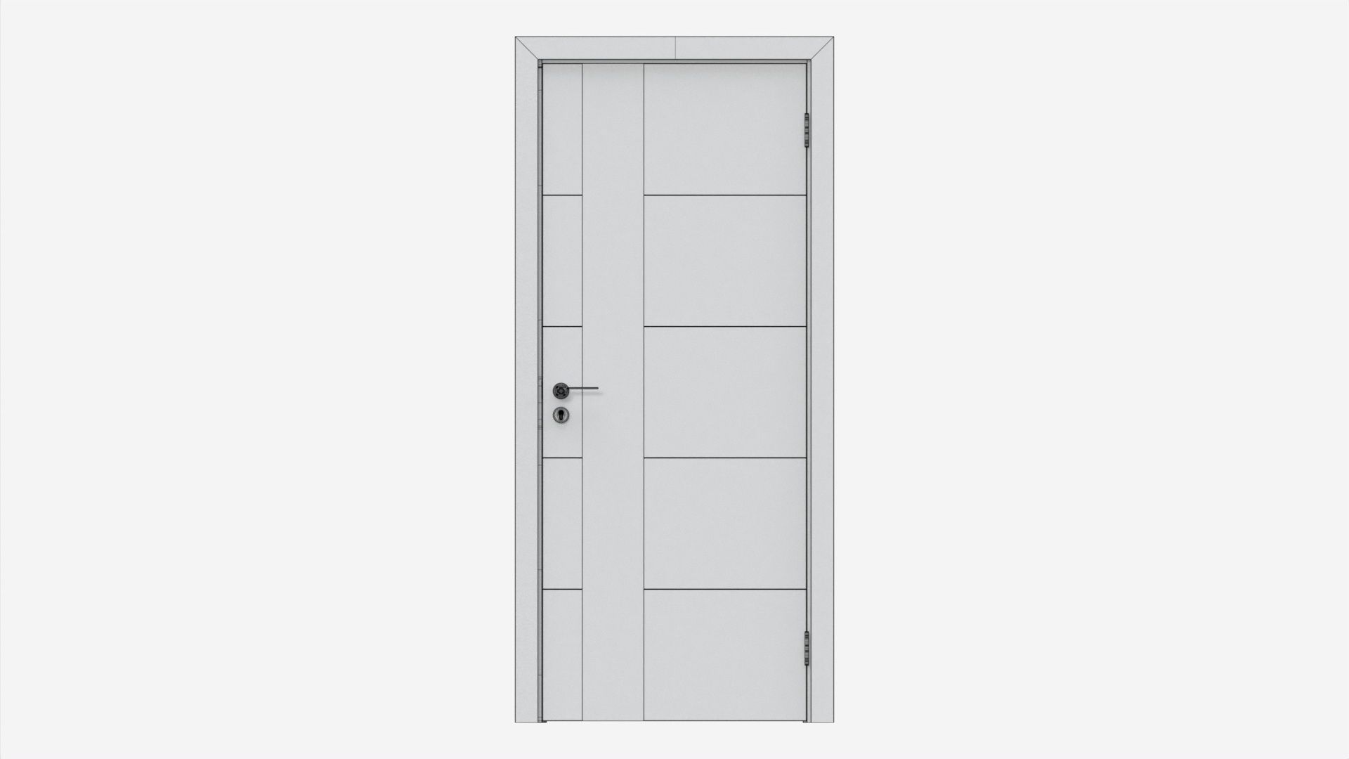 Modern Wooden Interior Door with Furniture 011 3D model_11