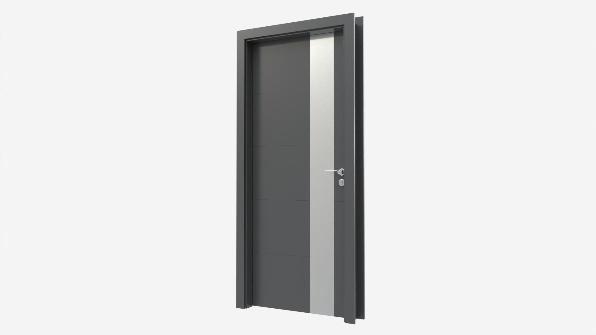 Modern Wooden Interior Door with Furniture 011 3D model_2