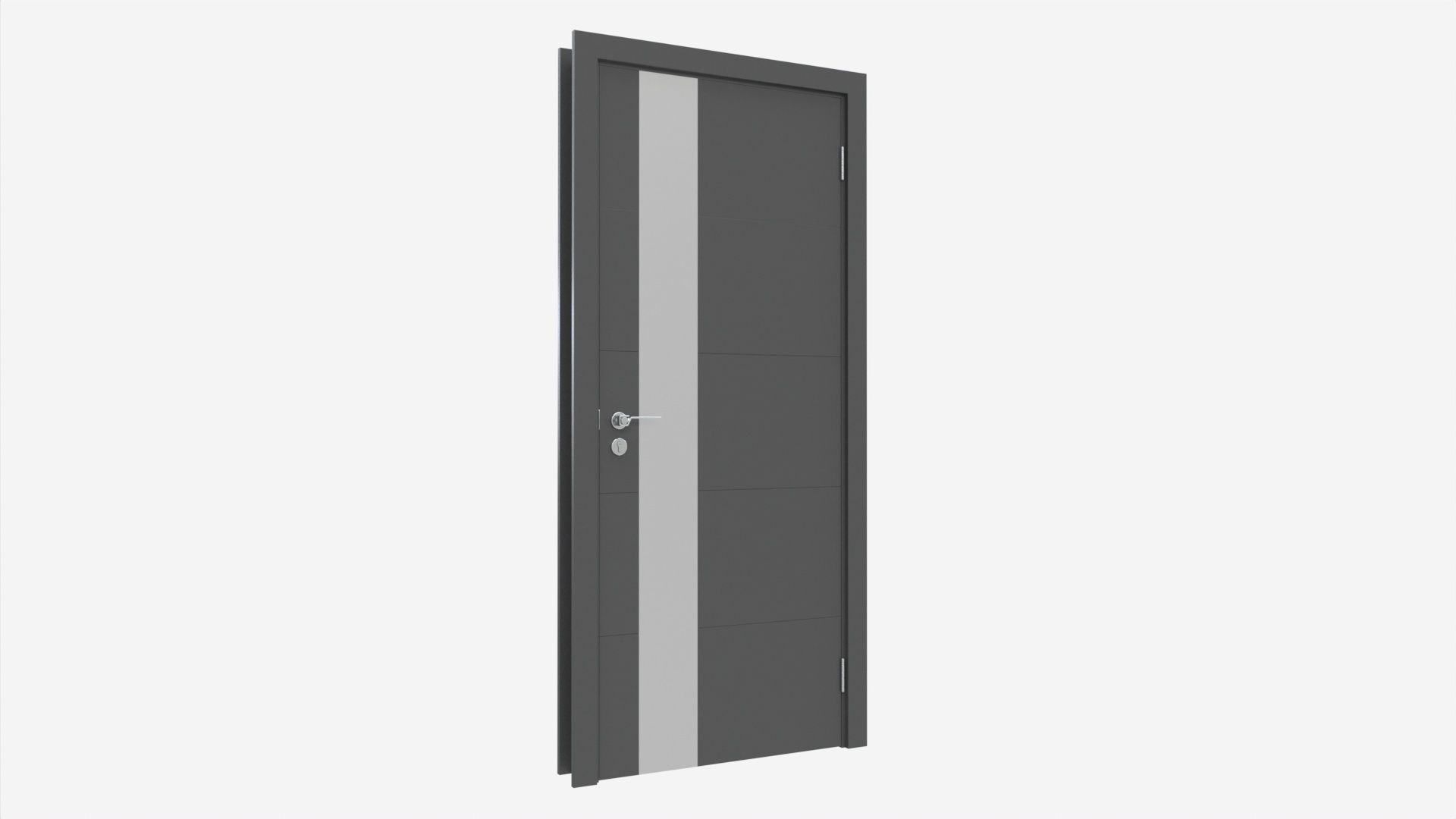 Modern Wooden Interior Door with Furniture 011 3D model_1