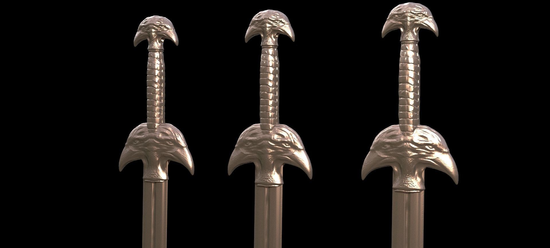Thagner sword great sword  3D model_4