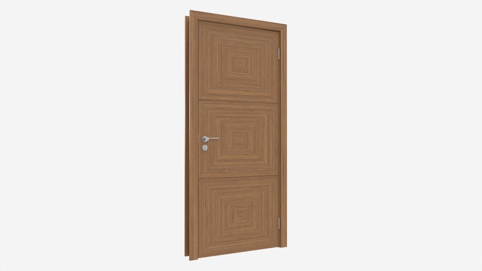 Modern Wooden Interior Door with Furniture 012 3D model_1