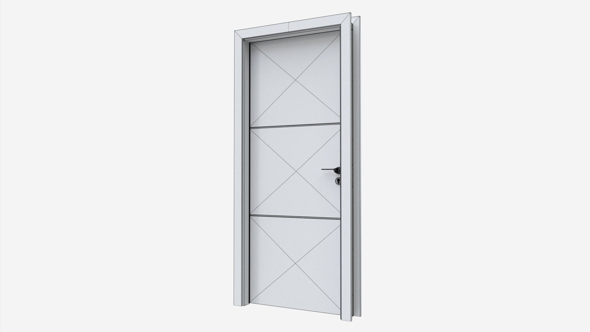 Modern Wooden Interior Door with Furniture 012 3D model_7