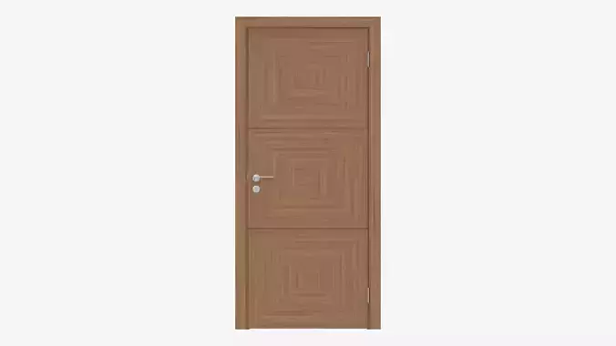 Modern Wooden Interior Door with Furniture 012 3D model
