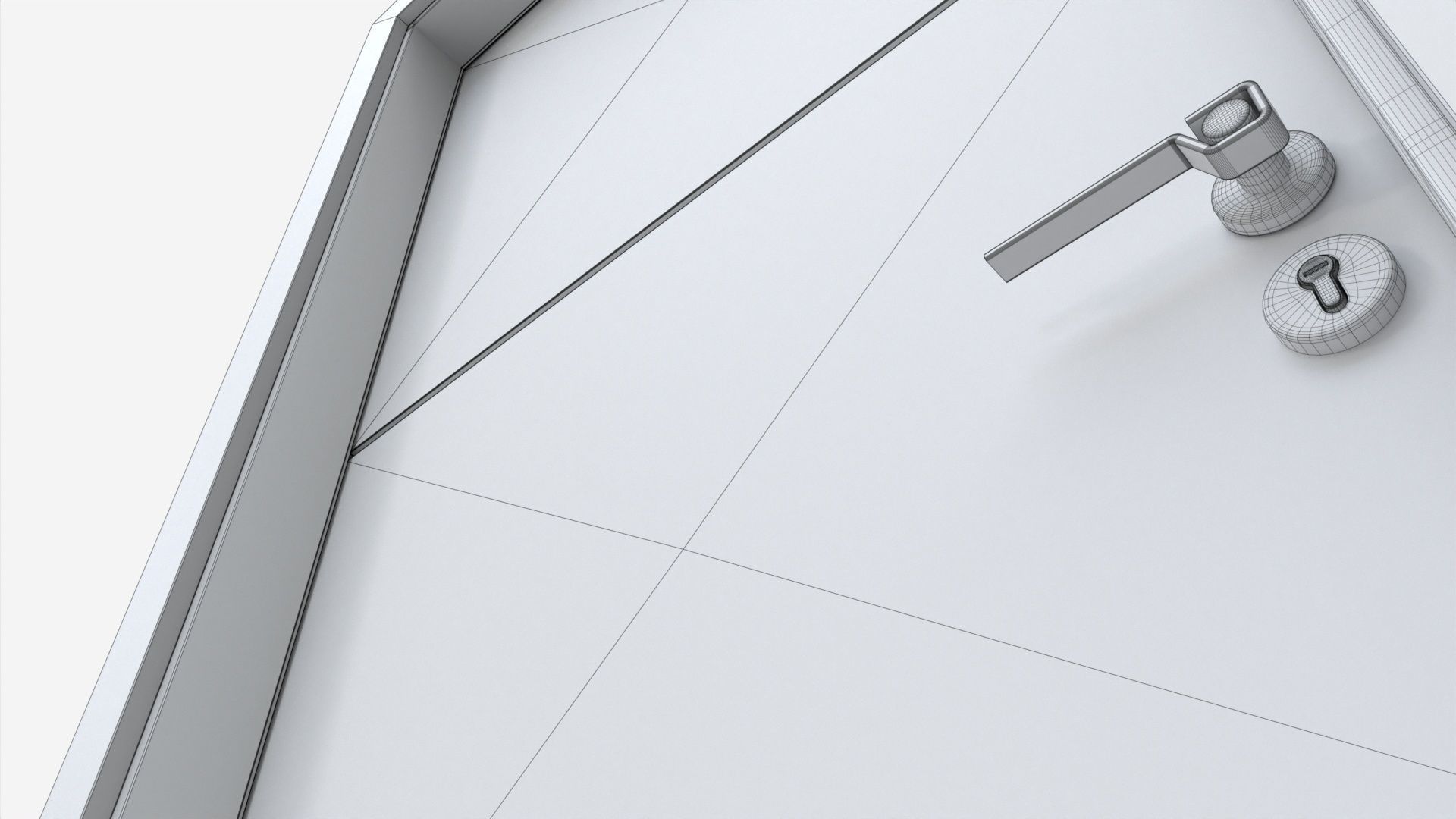 Modern Wooden Interior Door with Furniture 012 3D model_9