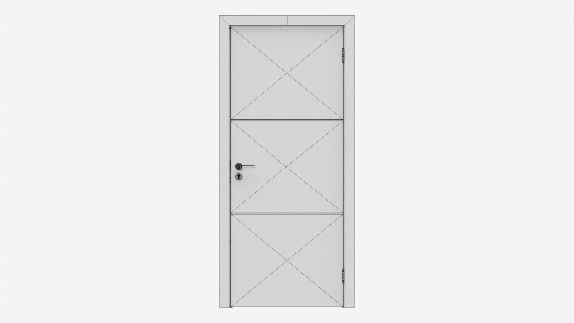 Modern Wooden Interior Door with Furniture 012 3D model_11