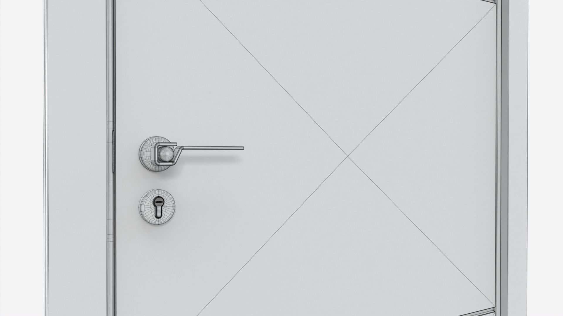 Modern Wooden Interior Door with Furniture 012 3D model_8