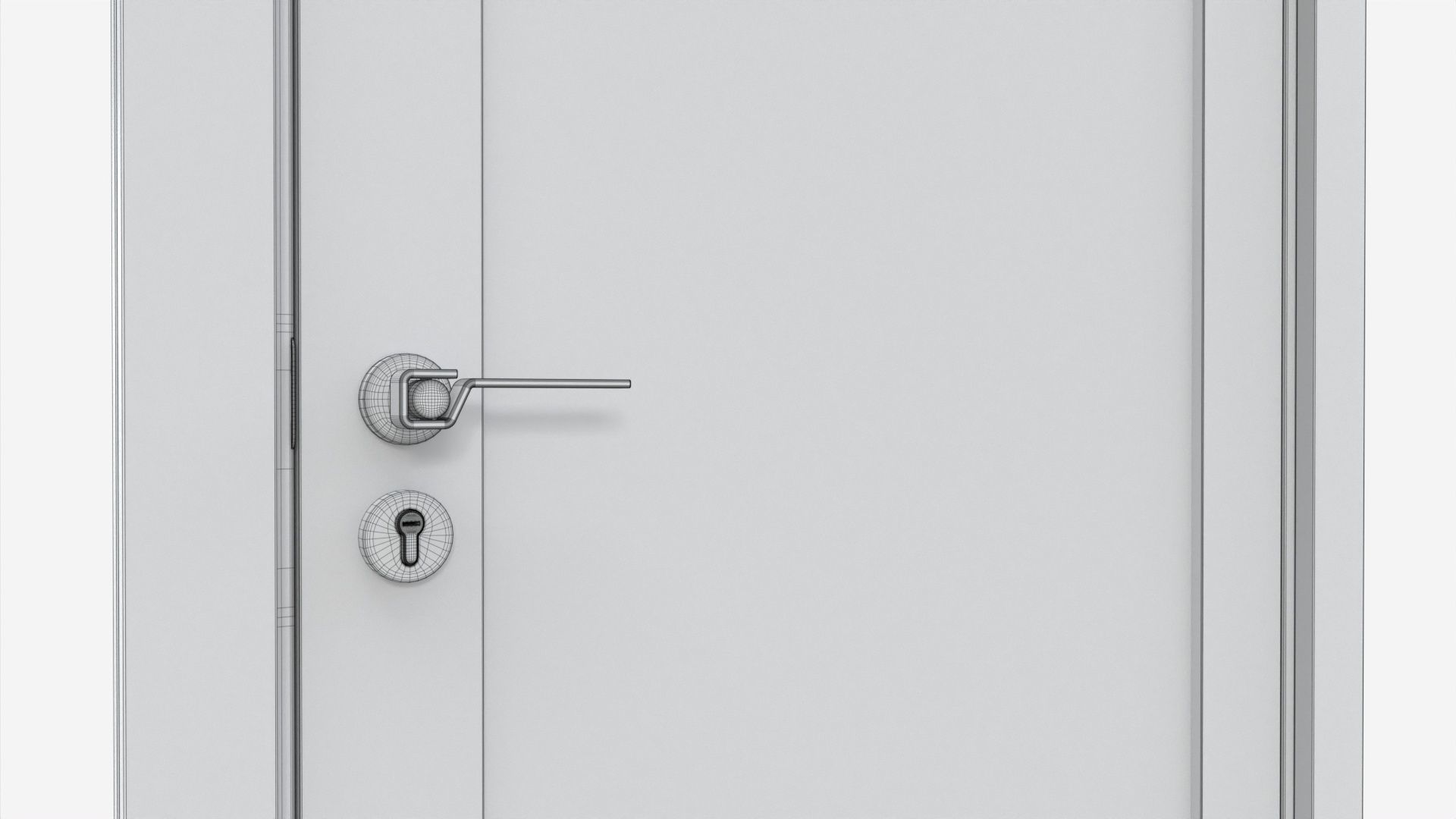 Modern Wooden Interior Door with Furniture 013 3D model_8