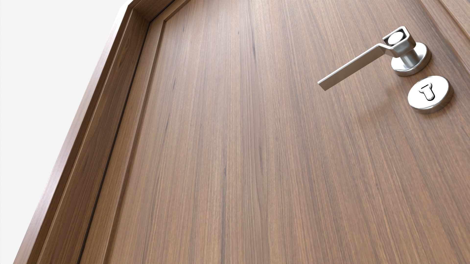 Modern Wooden Interior Door with Furniture 013 3D model_4