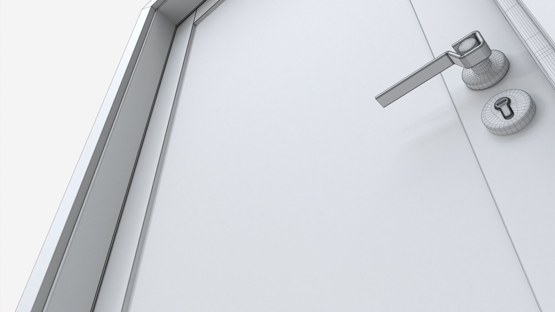 Modern Wooden Interior Door with Furniture 013 3D model_9