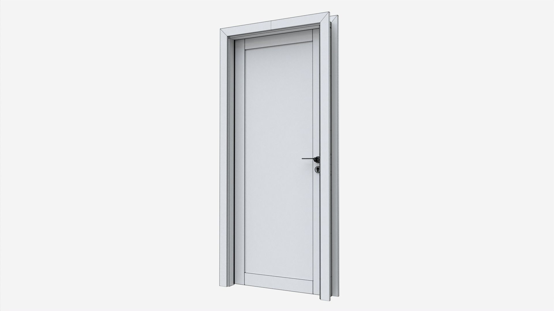 Modern Wooden Interior Door with Furniture 013 3D model_7