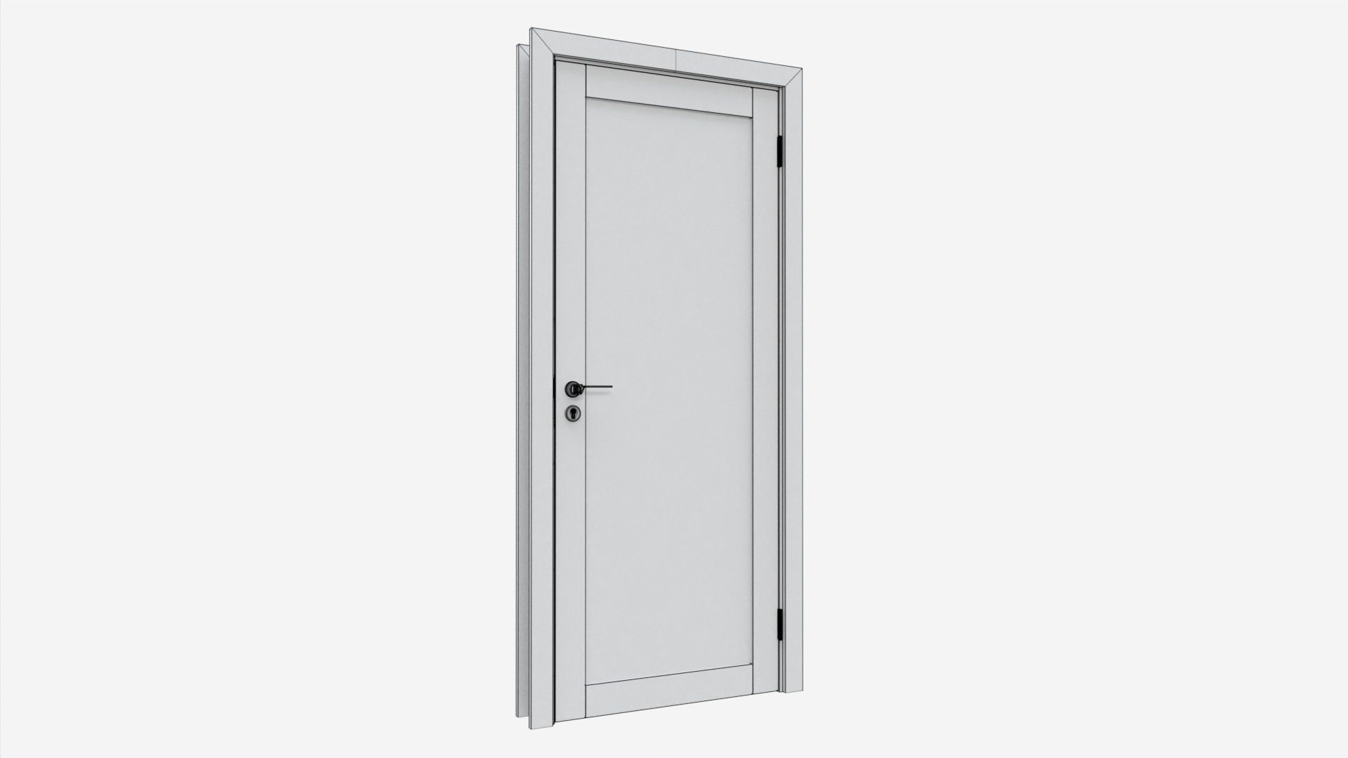 Modern Wooden Interior Door with Furniture 013 3D model_6