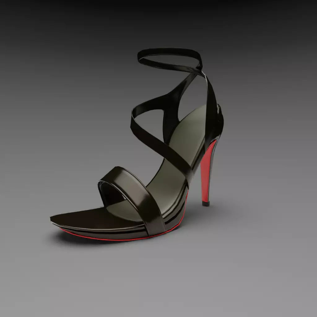 3D High Heels - Strappy Sandal High Heels Free low-poly 3D model
