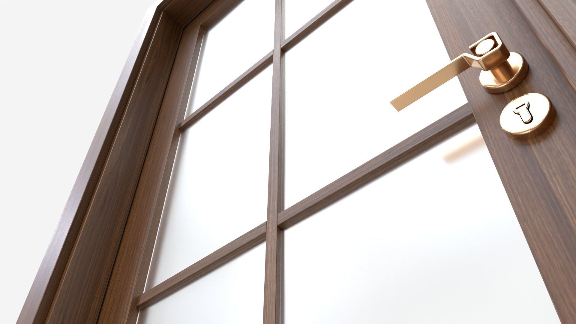 Modern Wooden Interior Door with Furniture 014 3D model_4