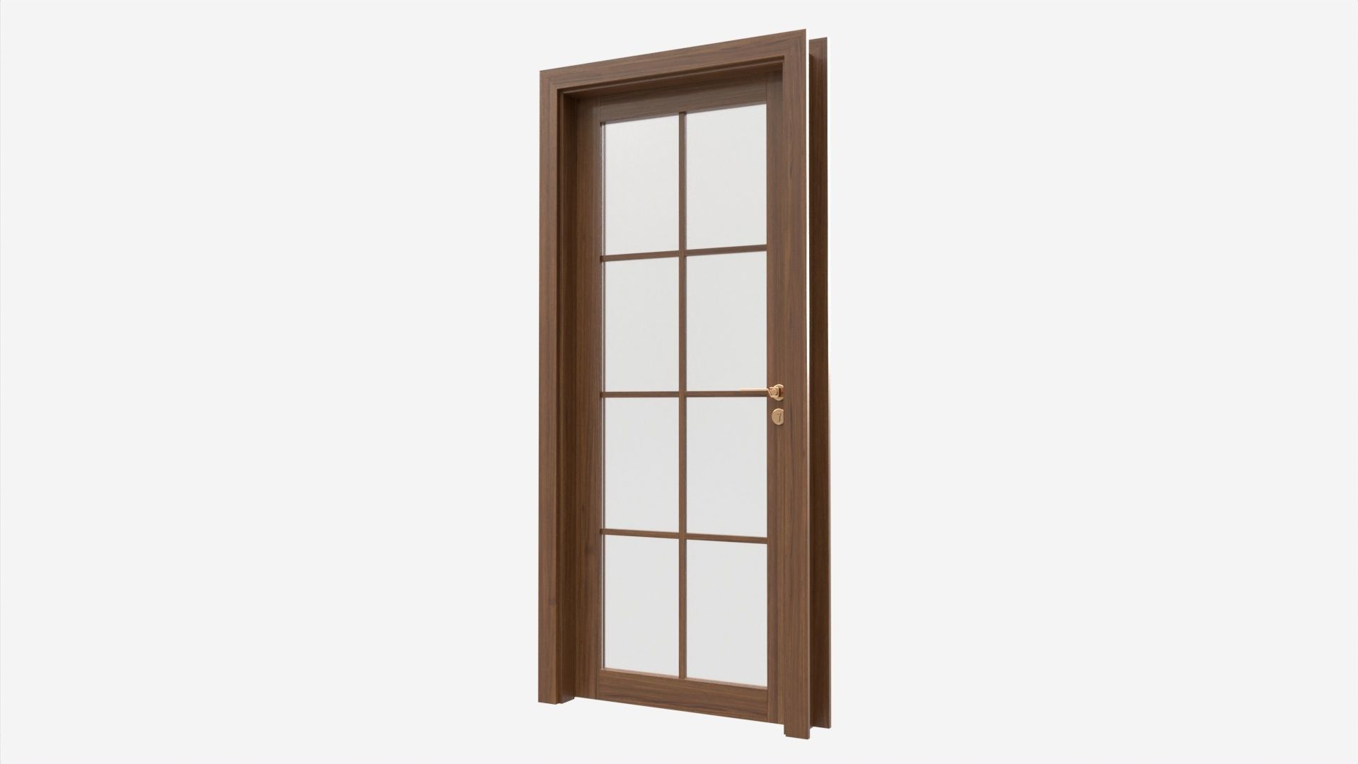Modern Wooden Interior Door with Furniture 014 3D model_2