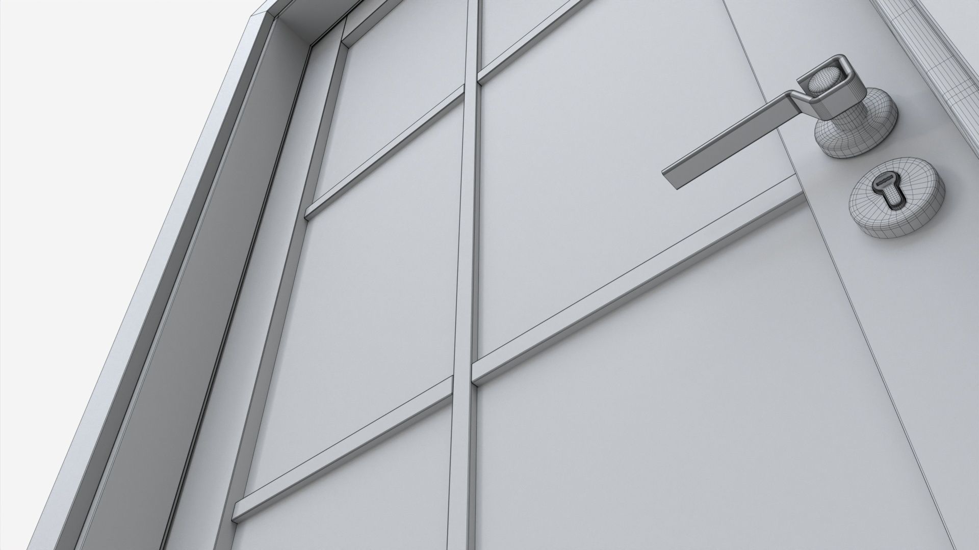 Modern Wooden Interior Door with Furniture 014 3D model_9