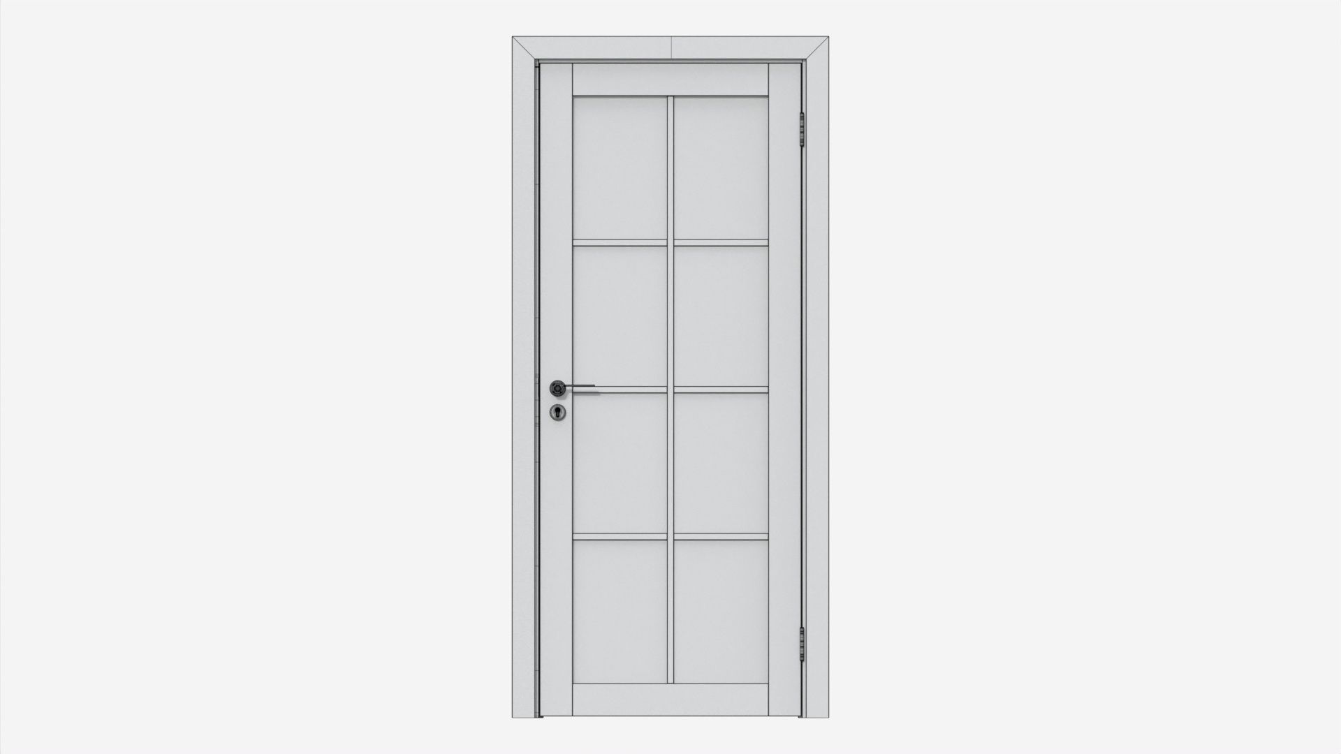Modern Wooden Interior Door with Furniture 014 3D model_11