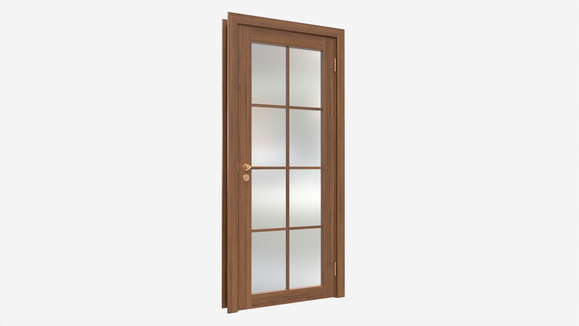 Modern Wooden Interior Door with Furniture 014 3D model_1
