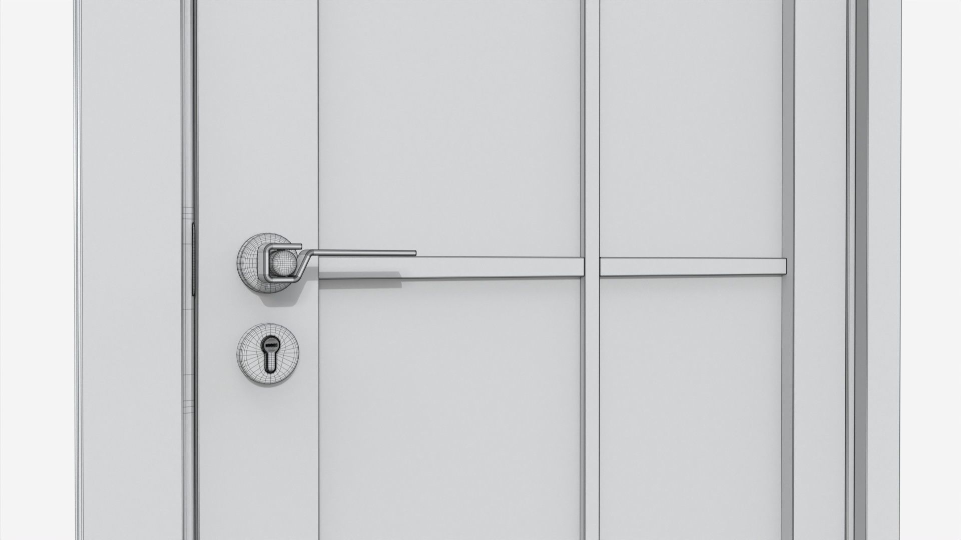 Modern Wooden Interior Door with Furniture 014 3D model_8