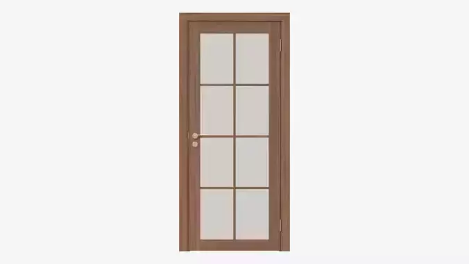 Modern Wooden Interior Door with Furniture 014 3D model