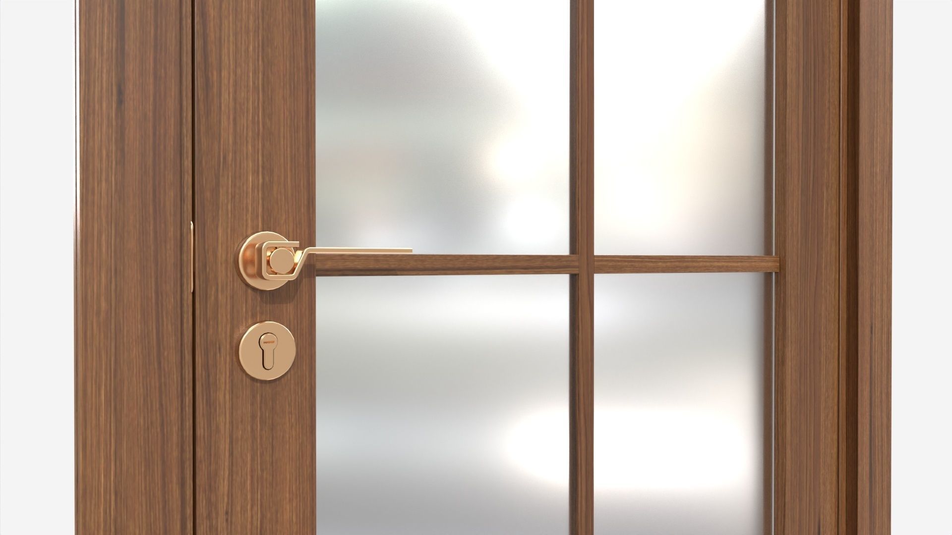 Modern Wooden Interior Door with Furniture 014 3D model_3