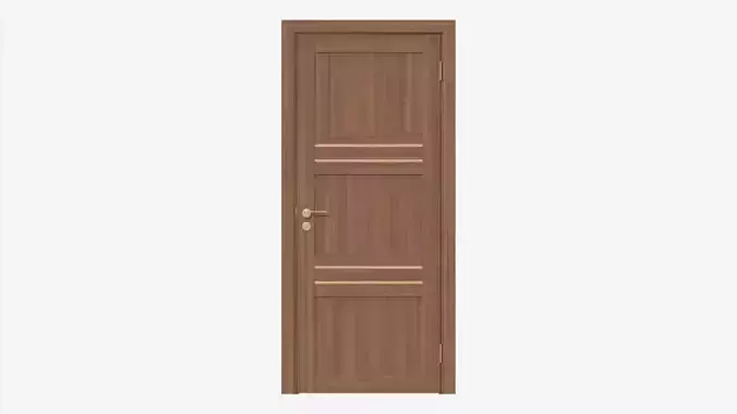 Modern Wooden Interior Door with Furniture 015 3D model