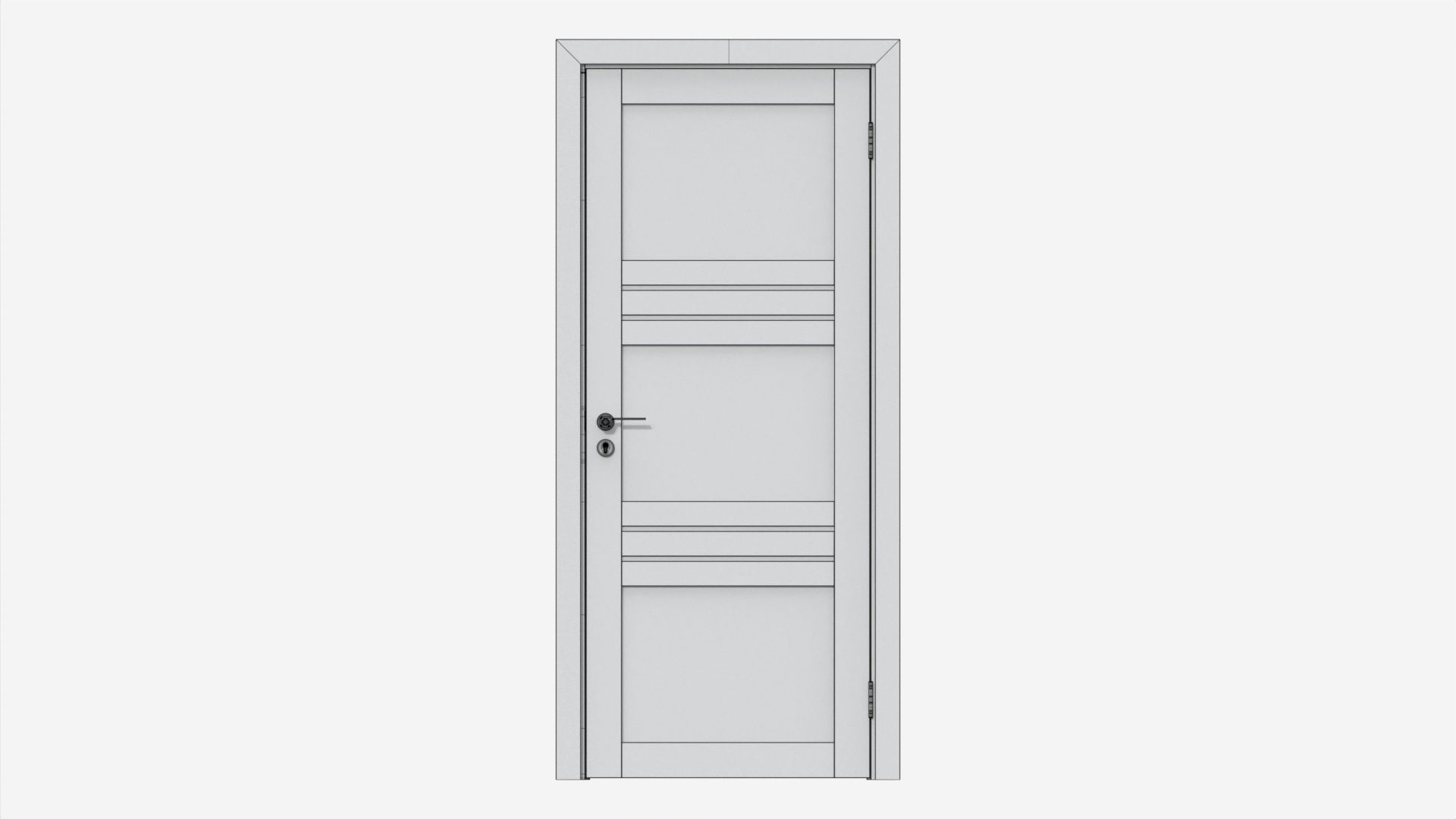 Modern Wooden Interior Door with Furniture 015 3D model_11