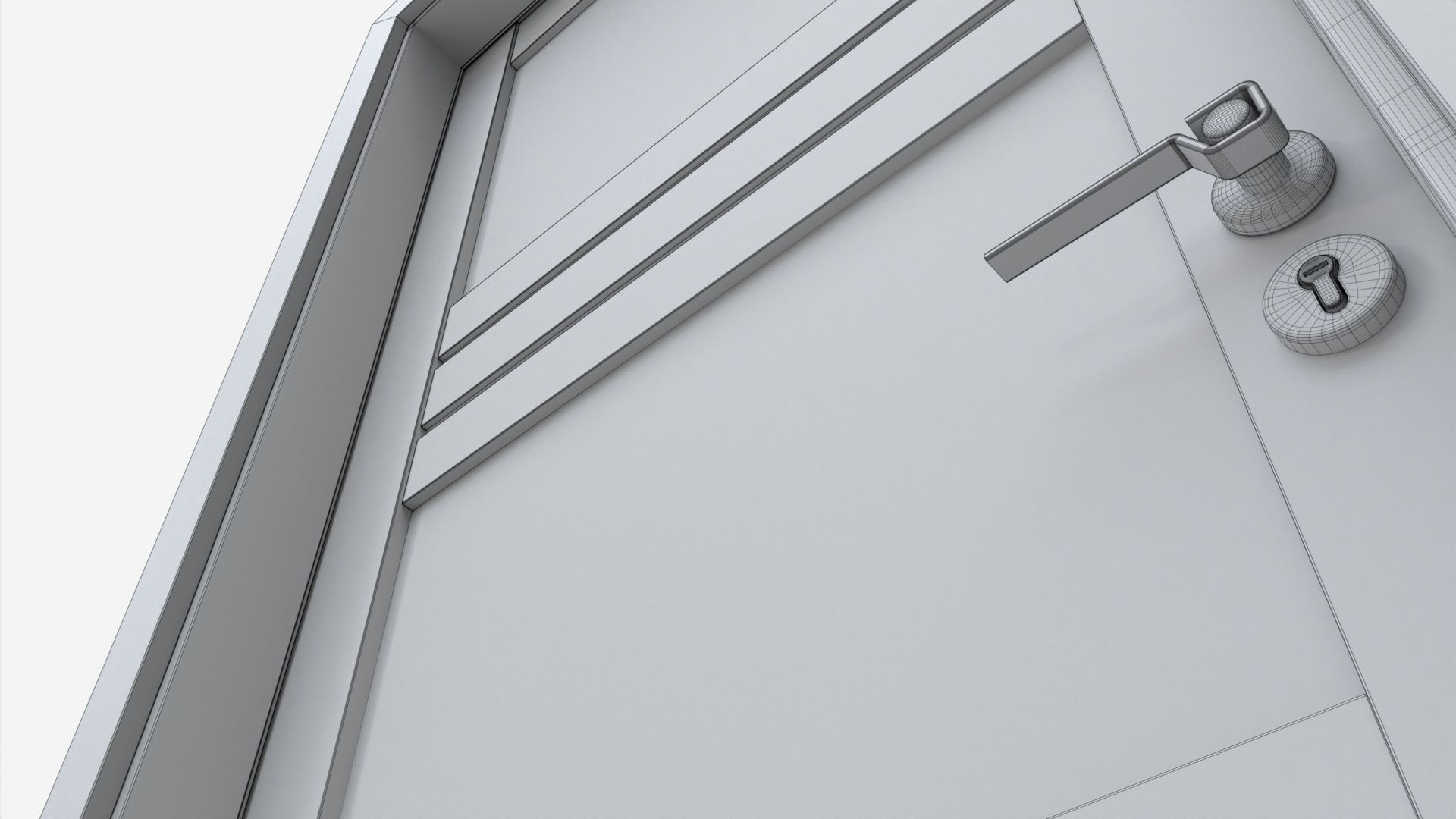 Modern Wooden Interior Door with Furniture 015 3D model_9