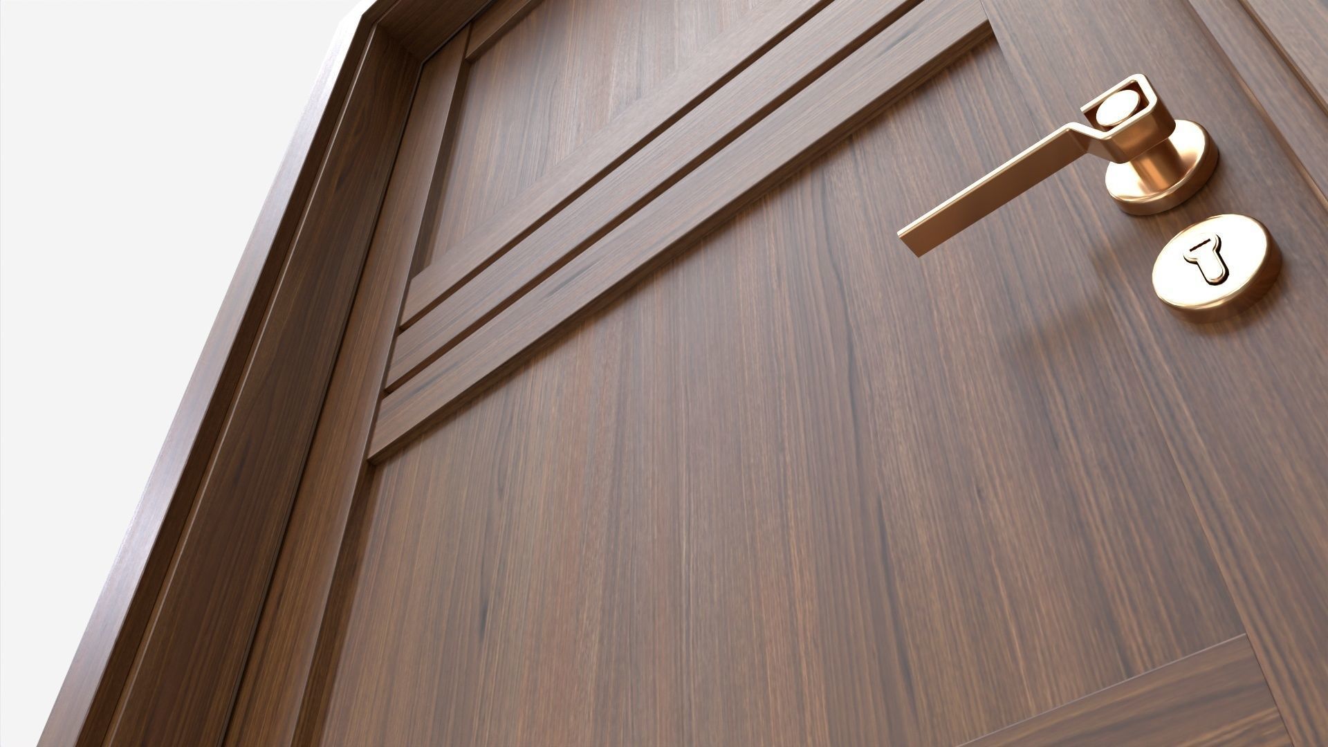 Modern Wooden Interior Door with Furniture 015 3D model_4