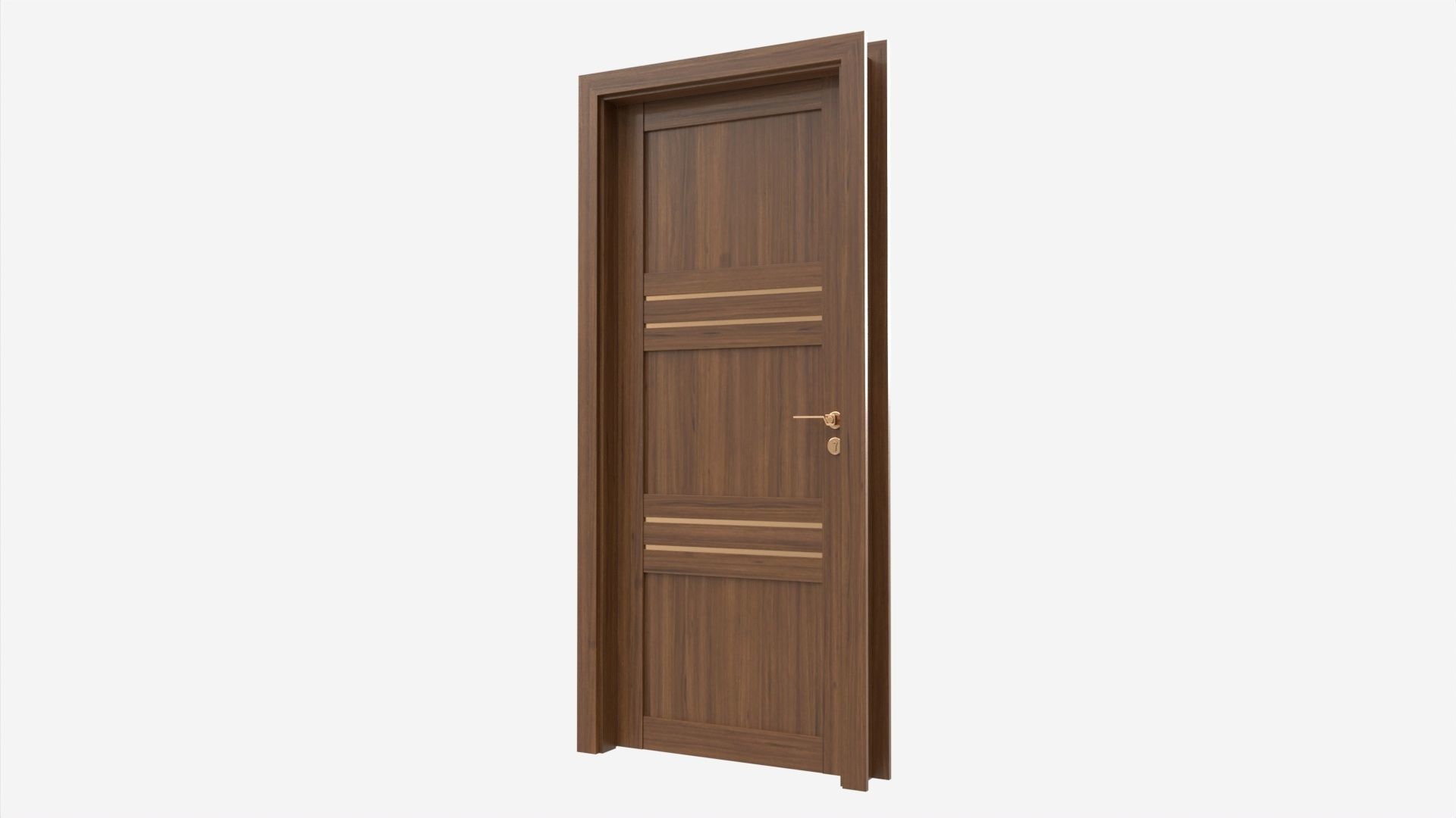 Modern Wooden Interior Door with Furniture 015 3D model_2