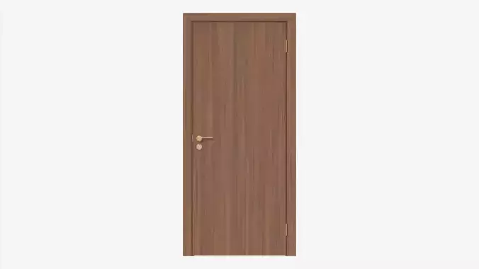 Modern Wooden Interior Door with Furniture 016 3D model