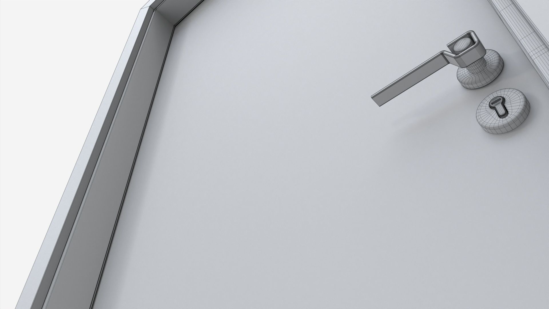 Modern Wooden Interior Door with Furniture 016 3D model_9