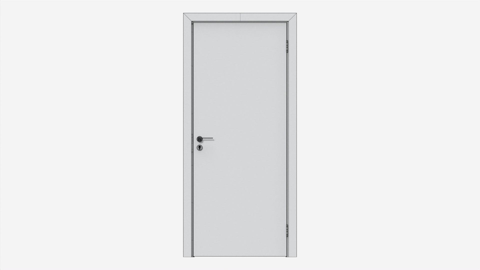 Modern Wooden Interior Door with Furniture 016 3D model_11