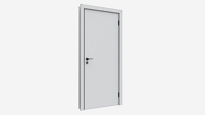 Modern Wooden Interior Door with Furniture 016 3D model 7