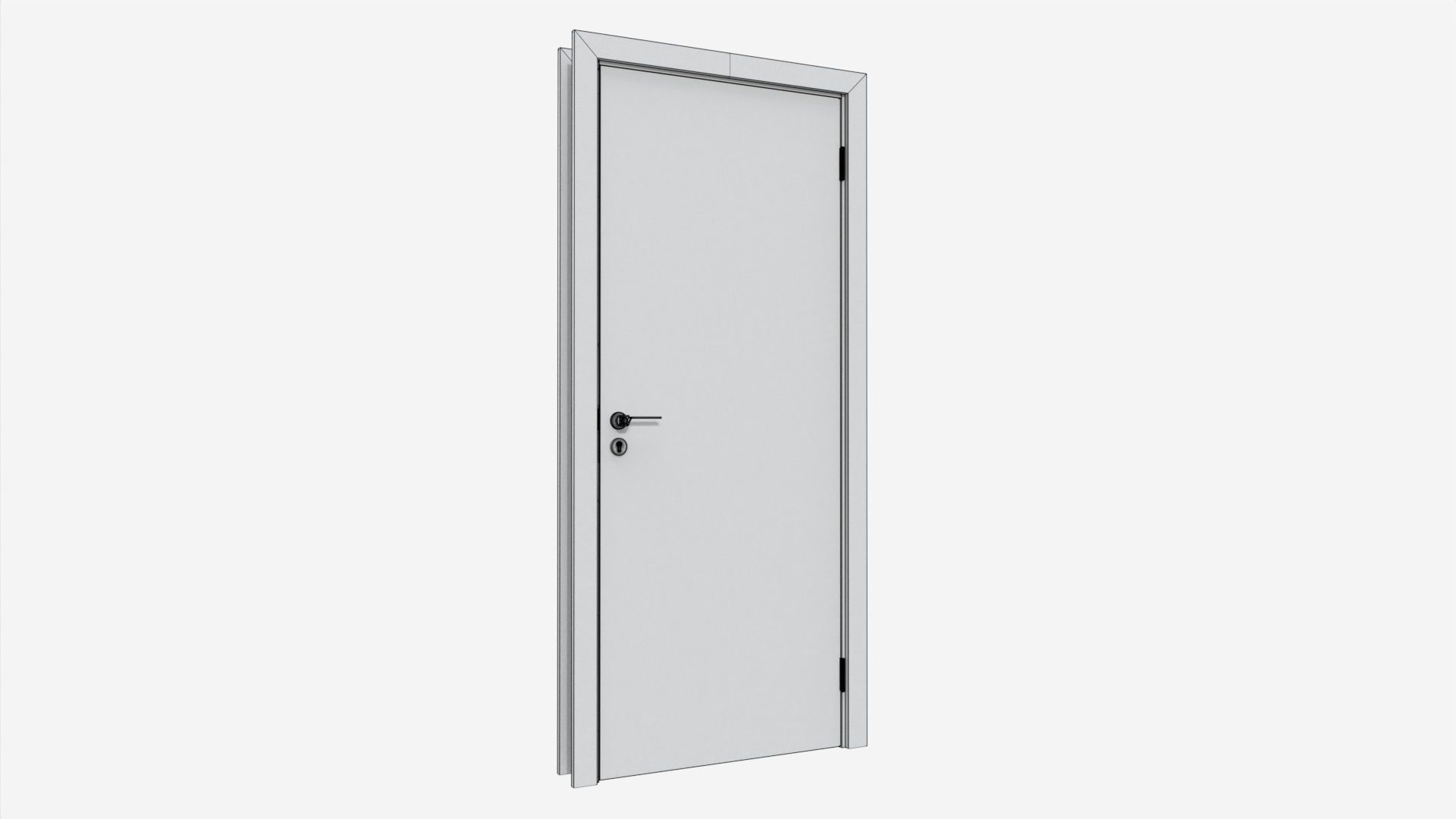 Modern Wooden Interior Door with Furniture 016 3D model_6