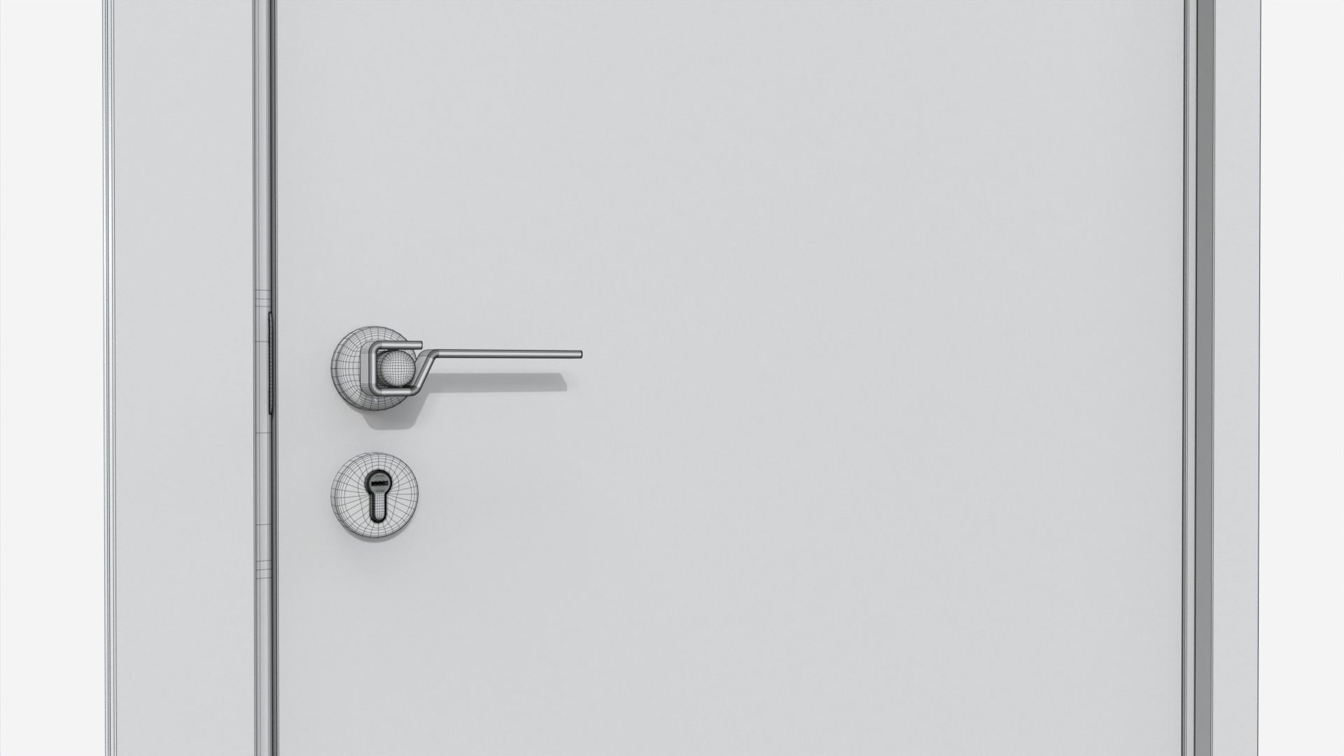 Modern Wooden Interior Door with Furniture 016 3D model_8