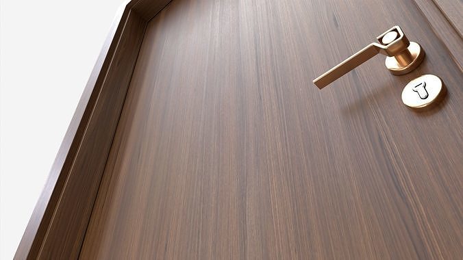 Modern Wooden Interior Door with Furniture 016 3D model 5