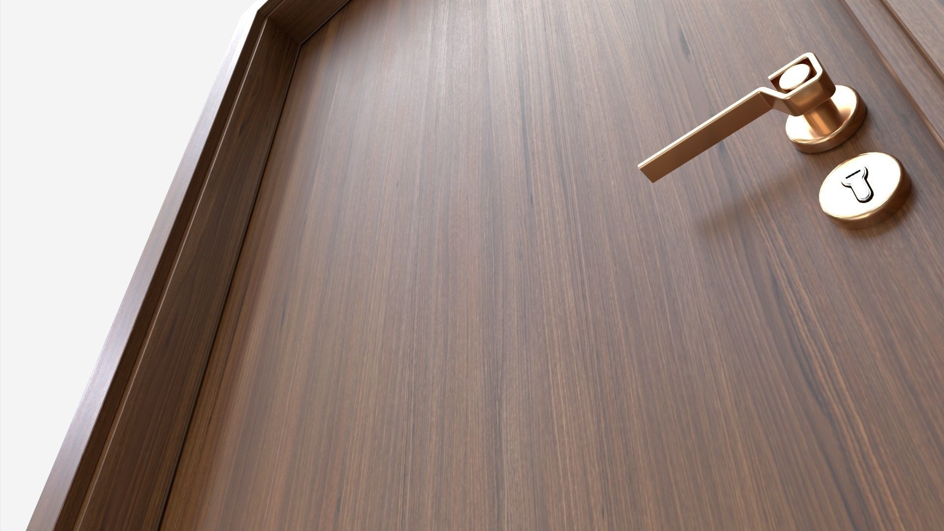 Modern Wooden Interior Door with Furniture 016 3D model_4