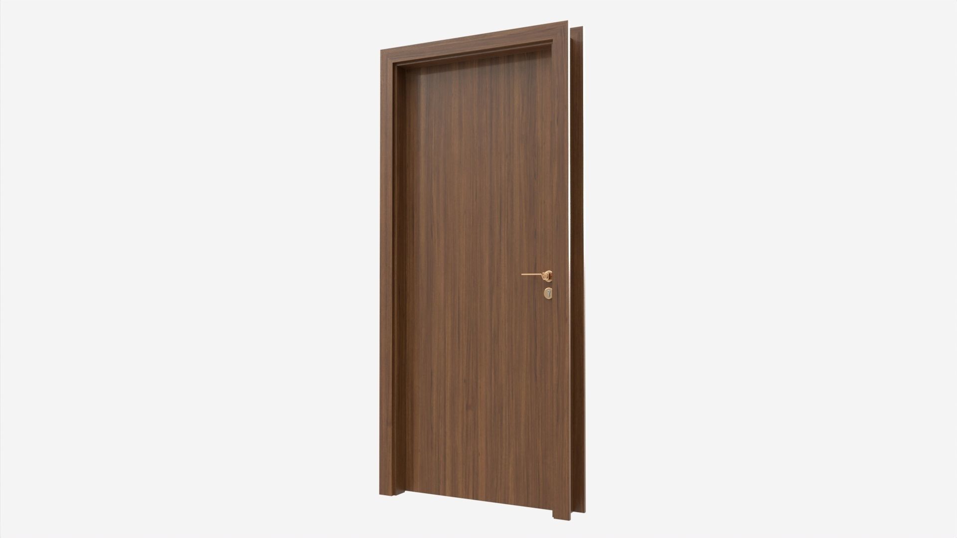 Modern Wooden Interior Door with Furniture 016 3D model_2