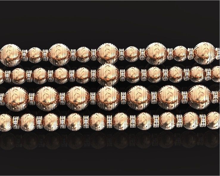 Retro heavier beads charm with ethnic vintage pattern 638 3D print model_2