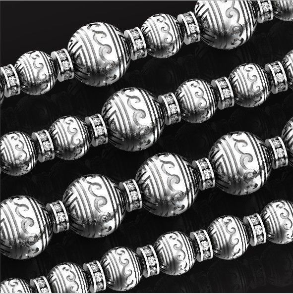 Retro heavier beads charm with ethnic vintage pattern 638 3D print model_34