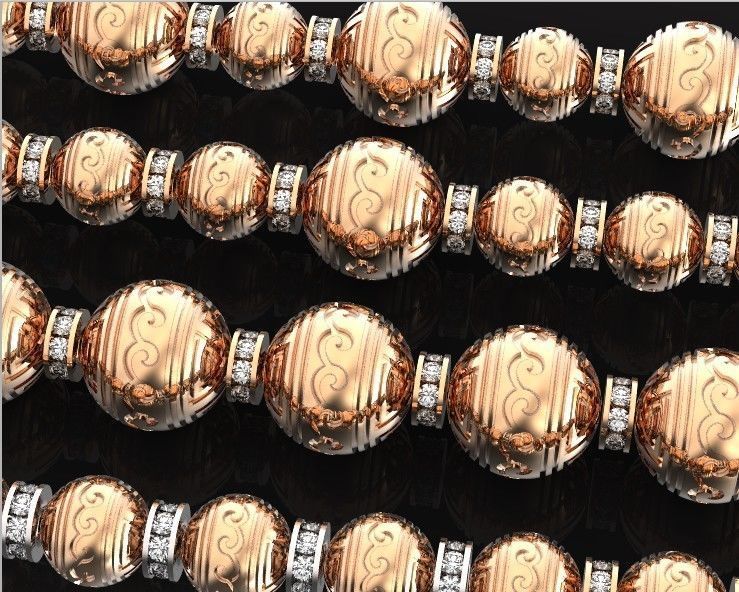 Retro heavier beads charm with ethnic vintage pattern 638 3D print model_27