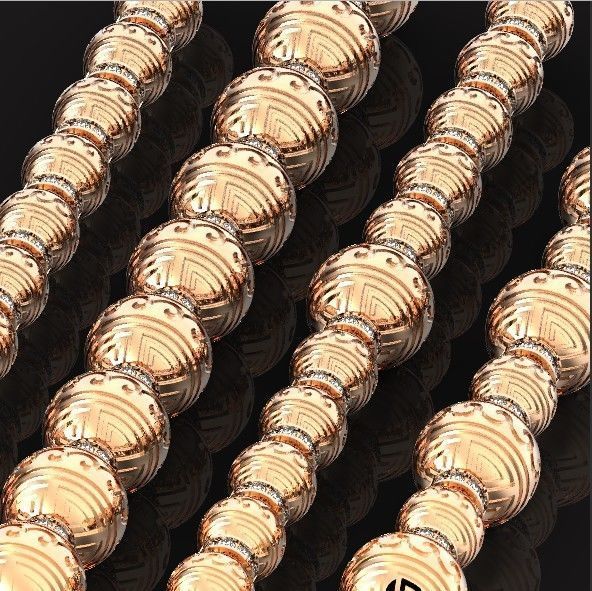 Retro heavier beads charm with ethnic vintage pattern 638 3D print model_19