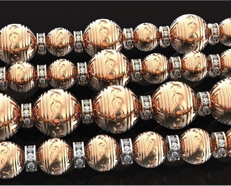 Retro heavier beads charm with ethnic vintage pattern 638 3D print model_35