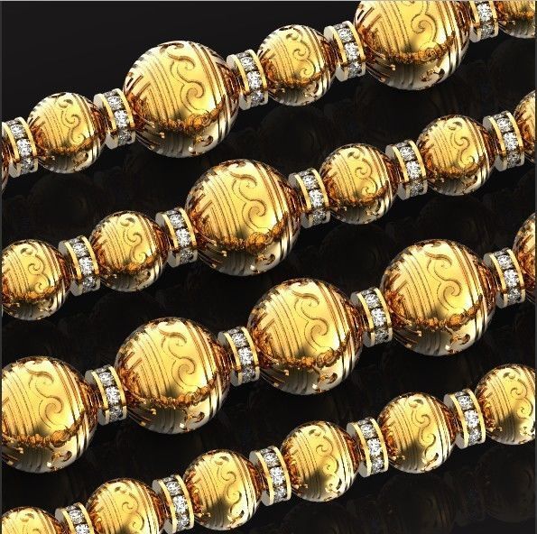 Retro heavier beads charm with ethnic vintage pattern 638 3D print model_16