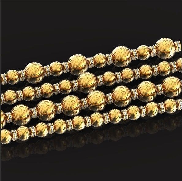 Retro heavier beads charm with ethnic vintage pattern 638 3D print model_9