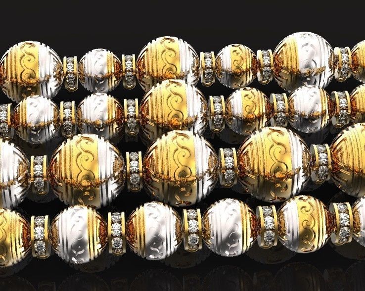 Retro heavier beads charm with ethnic vintage pattern 638 3D print model_24