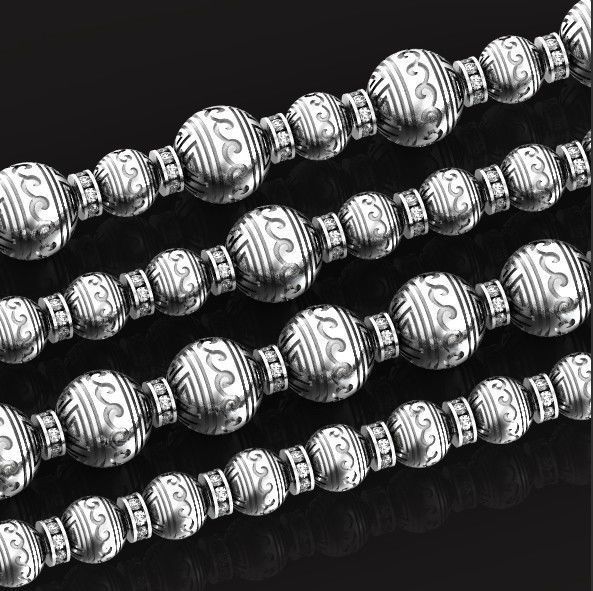 Retro heavier beads charm with ethnic vintage pattern 638 3D print model_18