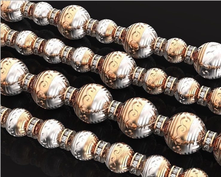 Retro heavier beads charm with ethnic vintage pattern 638 3D print model_23